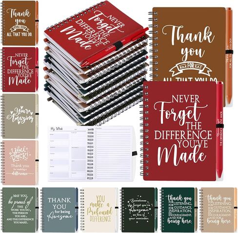 Tellingyou 20 Pcs Employee Appreciation Gift Bulk A6 to Do List Notebook with Ballpoint Pens Motivational Notepad for Coworker Social Worker Staff Teacher Nurse Dispatcher Volunteer (Neutral Colors) in Saudi Arabia