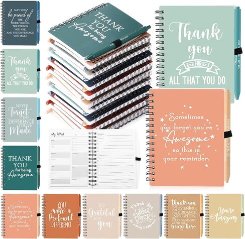 Tellingyou 20 Pcs Employee Appreciation Gift Bulk A6 to Do List Notebook with Ballpoint Pens Motivational Notepad for Coworker Social Worker Staff Teacher Nurse Dispatcher Volunteer (Neutral Colors) in Saudi Arabia