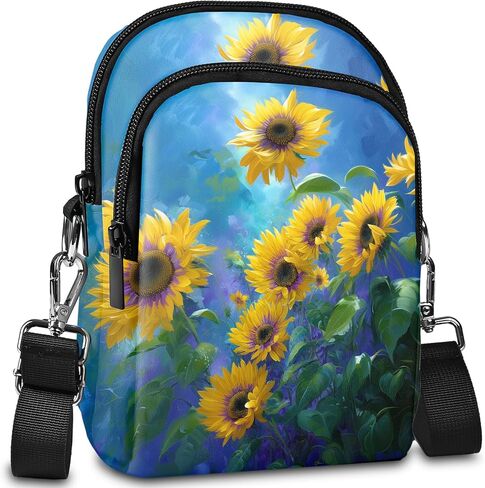 محفظة Yrebyou Crossbody للنساء حقيبة كروس صغيرة للهاتف مع سحاب خفيف الوزن مع حزام قابل للتعديل | مادة قابلة للتنفس in Kuwait