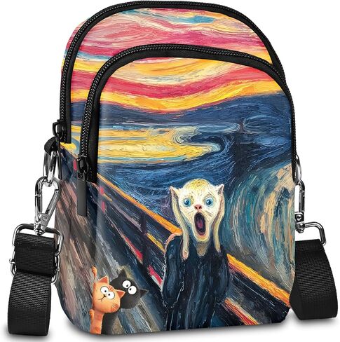 محفظة Yrebyou Crossbody للنساء حقيبة كروس صغيرة للهاتف مع سحاب خفيف الوزن مع حزام قابل للتعديل | مادة قابلة للتنفس in Kuwait