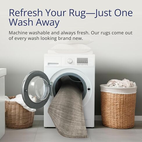 Abani Austin Collection Brown Area Rug - 5' x 8' - Micro Grid Pattern, Non-Shedding - Easy to Clean, Durable for Living Rooms, Dining Rooms & Bedrooms, Pet & Kid Friendly in Kuwait