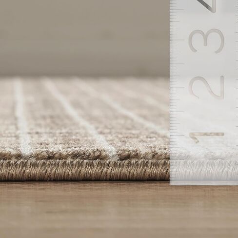 Abani Austin Collection Brown Area Rug - 5' x 8' - Micro Grid Pattern, Non-Shedding - Easy to Clean, Durable for Living Rooms, Dining Rooms & Bedrooms, Pet & Kid Friendly in Kuwait