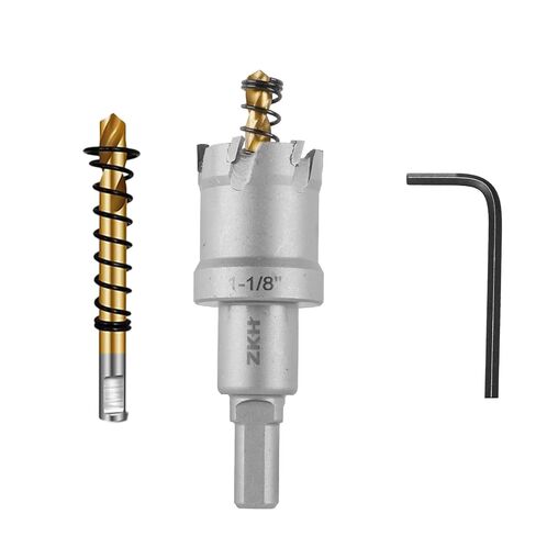 ZKH 1-1/4 بوصة ثقب الكربيد ثقب المنشار بتات للمعادن الصلبة ، قاطع المنشار ثقب الكربريد المبلل التنغستن مع 2pcs مثقاب تجريبي مطلي باليتانيوم ، رائع للمعادن ، الفولاذ المقاوم للصدأ ، الحديد ، الألومنيوم ، السبائك in Kuwait