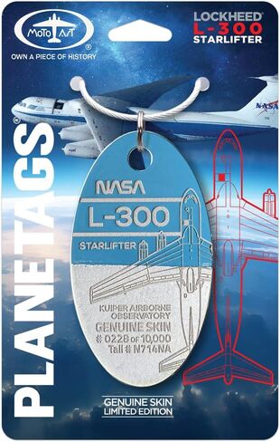 PlaneTags L-300 أبيض | جلد أصلي للطائرات | سلاسل المفاتيح | علامات الأمتعة | الذيل # N714NA | هدايا ل Avgeeks | هدايا للطيارين in Kuwait