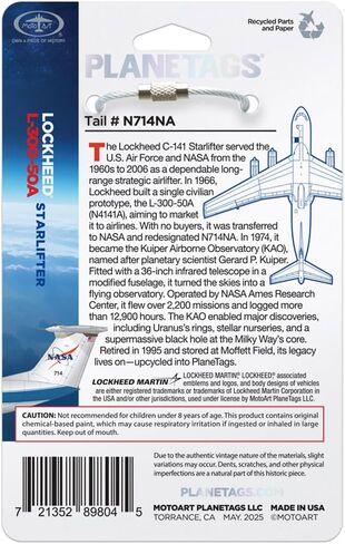 PlaneTags L-300 أبيض | جلد أصلي للطائرات | سلاسل المفاتيح | علامات الأمتعة | الذيل # N714NA | هدايا ل Avgeeks | هدايا للطيارين in Kuwait