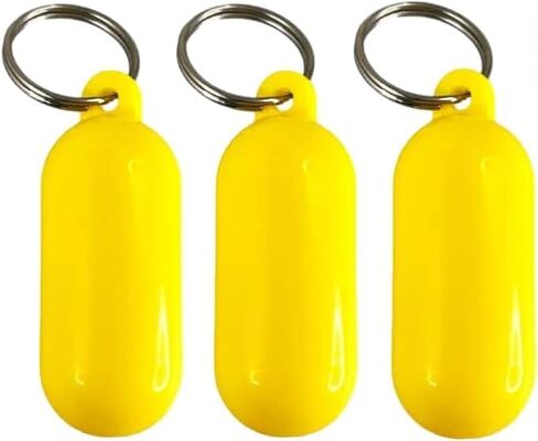 3pcs حبوب المفاتيح العائمة الصفراء على شكل حلقات مفاتيح تعويم للقوارب الشراعية، قوارب الكاياك، ركوب الأمواج، الرياضات المائية، سلسلة مفاتيح عائمة، سلاسل مفاتيح مروحة رياضية، سلاسل مفاتيح السيارة، ملحقات السيارة، سلاسل مفاتيح مروحة رياضية in Kuwait