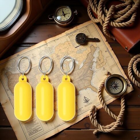 3pcs حبوب المفاتيح العائمة الصفراء على شكل حلقات مفاتيح تعويم للقوارب الشراعية، قوارب الكاياك، ركوب الأمواج، الرياضات المائية، سلسلة مفاتيح عائمة، سلاسل مفاتيح مروحة رياضية، سلاسل مفاتيح السيارة، ملحقات السيارة، سلاسل مفاتيح مروحة رياضية in Kuwait