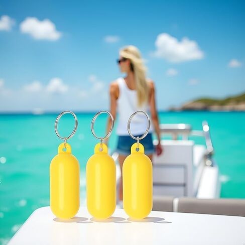 3pcs حبوب المفاتيح العائمة الصفراء على شكل حلقات مفاتيح تعويم للقوارب الشراعية، قوارب الكاياك، ركوب الأمواج، الرياضات المائية، سلسلة مفاتيح عائمة، سلاسل مفاتيح مروحة رياضية، سلاسل مفاتيح السيارة، ملحقات السيارة، سلاسل مفاتيح مروحة رياضية in Kuwait
