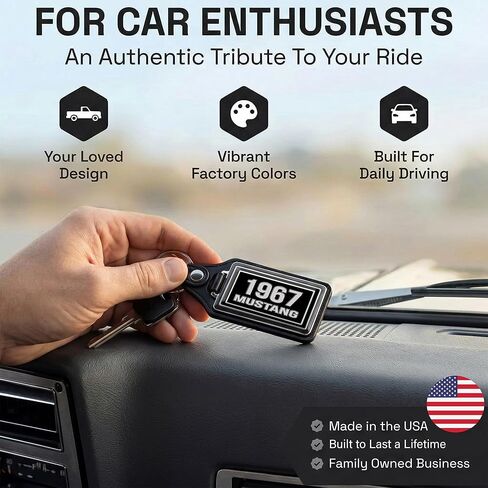 Brotherhood Car Key Chain for Mustang - Classic Models Keychain for Men and Women Gift Key Ring - 1967 in Kuwait