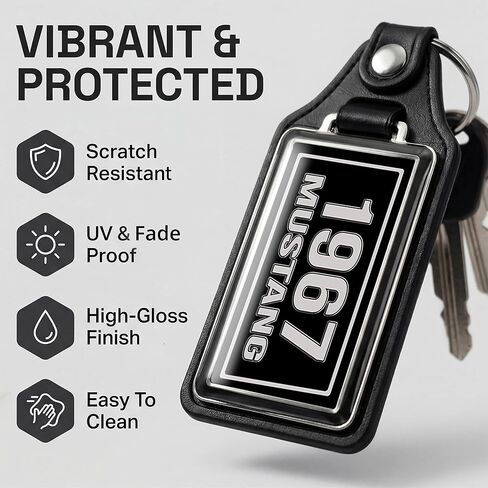 Brotherhood Car Key Chain for Mustang - Classic Models Keychain for Men and Women Gift Key Ring - 1967 in Kuwait