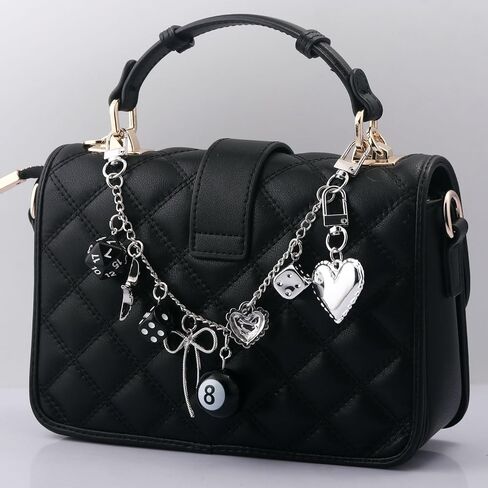 8 Ball Dice Bow Bag Chain Charm Extender - Purse Charms for Handbags - Y2K Keychain Tote Bags Accessories for Women in Kuwait