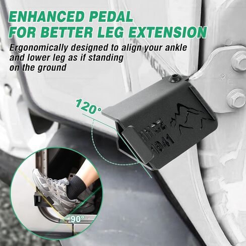 HOCHO مناسب لأبواب Jeep Foot Pegs، مفصل باب 120 درجة أوتاد قدم خارجية تناسب 2007-2025 Jeep Wrangler JK JL وإكسسوارات Gladiator JT in Kuwait