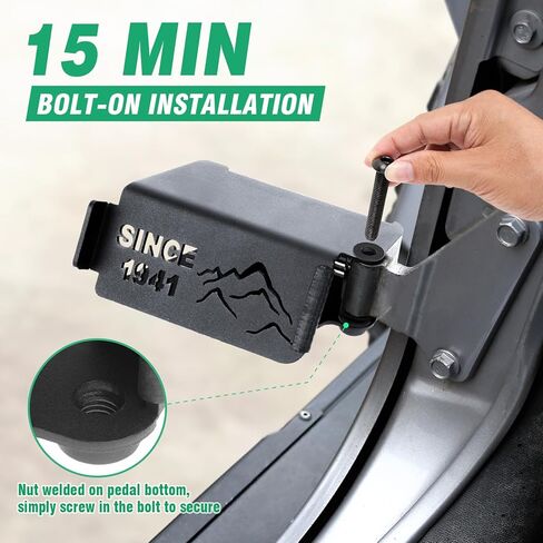 HOCHO مناسب لأبواب Jeep Foot Pegs، مفصل باب 120 درجة أوتاد قدم خارجية تناسب 2007-2025 Jeep Wrangler JK JL وإكسسوارات Gladiator JT in Kuwait