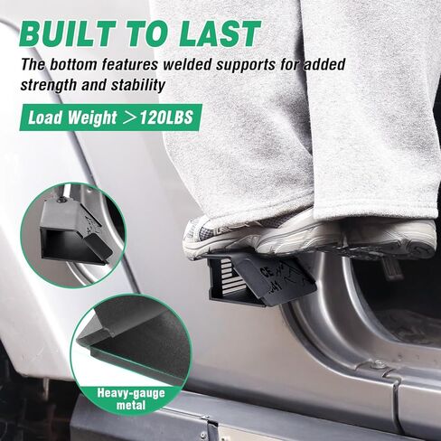 HOCHO مناسب لأبواب Jeep Foot Pegs، مفصل باب 120 درجة أوتاد قدم خارجية تناسب 2007-2025 Jeep Wrangler JK JL وإكسسوارات Gladiator JT in Kuwait