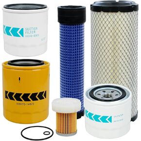 Filter Kit Fit For Kubota L2800 L3200 L3400 L3700SU L3800 HST Tractor, 6 Pcs Air/Oil/Lube/Fuel/Hydraulic Oil Filters, Replaces HH164-32430,6A320-59930,TA040-93230,HHK70-14070,HH3A0-82623 in Kuwait