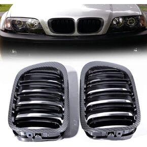 زوج من شبكة شواء الكلى الأمامية المصنوعة من الكروم قطعة واحدة بديلة لـ 1999-2002 BMW E46 3 Series 325Ci 330Ci 2-Door كوبيه/قابلة للتحويل قبل تجميل in Kuwait