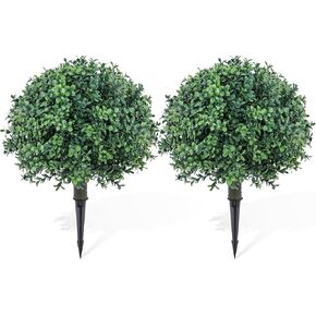 كرة توبياري من خشب البقس الاصطناعي، شجيرات وهمية - شجيرات مقاومة للأشعة فوق البنفسجية مُصنفة بارتفاع سهل الدفع في النبات الأرضي، تبدو رائعة في المزارع في أي مكان، ديكور داخلي وخارجي، عبوة من قطعتين in Kuwait