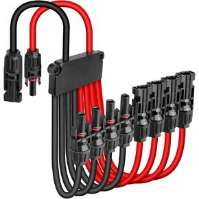 Solar Connectors Cable for 4 Solar Panels,IP68 Waterproof Y Branch Tool-Free Solar Cable Splitter,Parallel 10AWG Adapter for Solar Extension Cable in Kuwait