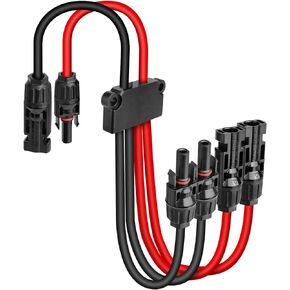 كابل موصلات الطاقة الشمسية لـ 4 ألواح شمسية، IP68 مقاوم للماء على شكل Y فرع كابل شمسي خالٍ من الأدوات، محول متوازي 10AWG لكابل تمديد الطاقة الشمسية in Kuwait