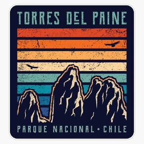 Torres del Paine Window Bumper Sticker Decal 5" in Kuwait