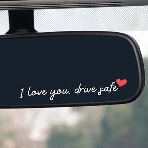 6 قطع من ملصقات المرايا الآمنة I Love You Drive - ملصقات سيارة لطيفة للنساء، ملصقات لمرآة الرؤية الخلفية، الإسفنج، الكمبيوتر المحمول، ملحقات السيارة على شكل قلب (قلب أبيض وأحمر) in Kuwait