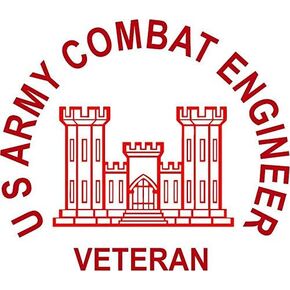 U S Army Combat Engineer Veteran Sticker for Car Vinyl Decal Window Truck Car Bumper Sticker Motorcycle Decal 6 3/8-in Wide by 5 1/2-in high in Kuwait