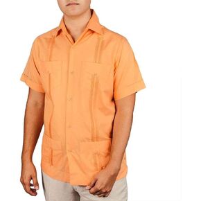 Traditional Cotton Blend Guayabera Men’s Short Sleeve Shirt in Saudi Arabia
