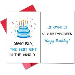 بطاقة عيد ميلاد مضحكة للرئيس من LYMEQING، بطاقة هدية عيد ميلاد سعيد لصاحب العمل المدير القائد (أفضل هدية في العالم هي أن نكون موظفين لديك) in Kuwait