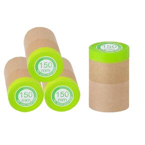 4 Rolls Pre-Taped Masking Paper for Painting, Tape and Drape Painters Paper, Paint Adhesive Protective Paper Roll for Covering Skirting, Door Frames, Cars (6 Inch x 50 Feet) in Kuwait