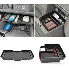 2PCS Center Console Organizer Fit for 2022-2026 Nissan Frontier Accessories (S/SV/Pro-X/Pro-4X/) and 2024 2025 Frontier SL Pickup Truck - Middle Console Tray Space Armrest Storage Box in Kuwait