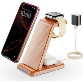 3 in 1 Wireless Charging, Wireless Charger Stand for Multiple Apple Devices, Wireless Charger for iPhone 16 15 14 13 12 11 Pro Max XS XR 8, Apple Watch 9 8 7 6 SE 5 4 3 2, AirPods 3/2/Pro in Saudi Arabia