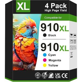 910XL Ink Cartridges for HP Printers Replacement for HP 910XL Ink Cartridges Combo Pack for HP 910 Ink Work with OfficeJet Pro 8010e 8015e 8025e 8020e 8028e 8035e 8015 8020 Printer(4 Pack) in Kuwait