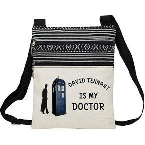 Who TV Show Messenger Bag Small Ethnic Pattern Printed Adjustable Strap Crossbody Zipper Bag David Tennant Is My Doctor Phone Bag Wallet Cute Shoulder Handbag for Women in Kuwait