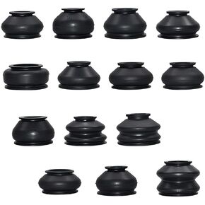 14 قطعة من أحذية قضيب الربط، غطاء غبار مطاطي مقاوم للماء لرأس المفصل، طقم غطاء واقٍ لختم نهاية قضيب المسار، عالمي لملحقات أجزاء توجيه تعليق السيارة (أسود) in Kuwait