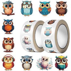 1000 جهاز كمبيوتر شخصى ملصقات البومة للأطفال، 2 لفات 10 أنماط لطيف الكرتون الملونة البومة ملصقات مكافأة تسميات للأطفال الصغار المعلمين حزب تفضل أكياس جودي سكرابوكينغ الحرف جوائز الفصول الدراسية in Kuwait