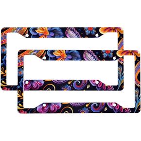 Ocean Octopus Pattern License Plate Frames 2 Pack License Plate Cover Holders Stainless Steel Aluminum Decorative Car Tag Holder 2 Holes with Screws for Women Men Universal Vehicles Frame in Saudi Arabia