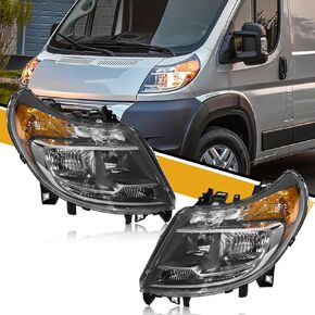 5 Pins Headlight Assembly w/o DRL Compatible with Dodge RAM Promaster 1500 2500 3500 2014-2022 Headlamp, Replacement for 4725944AJ 4725945AJ, Chrome Housing Amber Corner in Kuwait