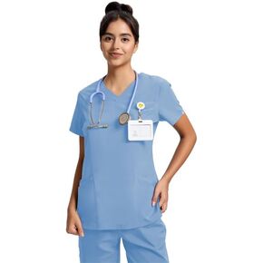 قميص سكرابز للنساء، قمصان سكرابز قابلة للتمدد ماصة للرطوبة مع 5 جيوب in Kuwait