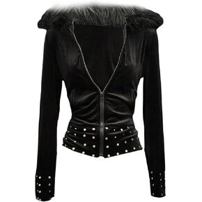Milumia Women's Faux Fur Zip Up Hoodies Fuzzy Hooded Long Sleeve Y2k Punk Sweatshirt Jackets in Kuwait