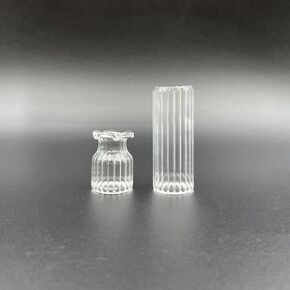 2Pcs Clear Mini Vase, Miniature Vases, Cat Whisker Vase, Miniature Stuff for Tiny Houses Decoration DIY Micro Landscape Items in Kuwait