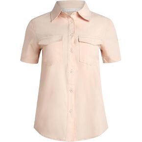 CANADA WEATHER GEAR Womens Button Down Shirt - Long and Short Sleeve Outdoor Adventure Dual Chest Pocket Shirt (Size: S-XXL) in Kuwait