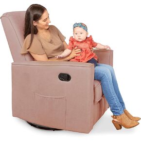 Evolur Raleigh منجد مقعد دوار من القطيفة، كرسي هزاز، كرسي، طائرة شراعية للحضانة باللون الأزرق الفاتح، Greenguard Gold Certified، كرسي حضانة حديث، طائرة شراعية صديقة للبيئة in Kuwait