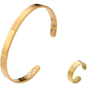 Kalm Bracelet Ring Set for Women Kalm Bracelet Menopause Stainless Steel Cuff Bangle Bracelet Relief Pain Relieve Stress Jewelry Gift in Saudi Arabia