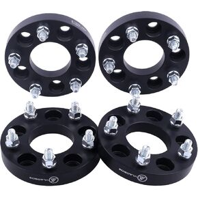 VLAOSCHI Black Forged 5x4.5 to 5x5.5 Wheel Adapters 1 Inch with 1/2" Studs Compatible with Jeep F-ord 5 Lug 5x114.3 to 5x139.7 for Wrangler Cherokee Liberty | Taurus Edge Explorer Ranger - Pack of 4 in Kuwait