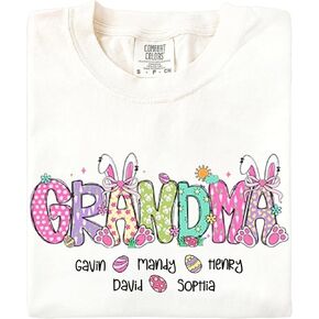 Personalized Easter Mama Shirt Women, Easter Shirts for Moms Grandma, Custom Bunny Easter Apparel for Mom in Kuwait