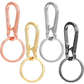 سلاسل المفاتيح المعدنية كيرينغ سلسلة المفاتيح حلقة كليب حامل المنظم، 4 قطع مجموعة مقاطع سلسلة المفاتيح، حلقات المفاتيح السائبة، حلقات المفاتيح للمنزل مفاتيح السيارة مكتشف النساء الرجال (4 ألوان) in Kuwait