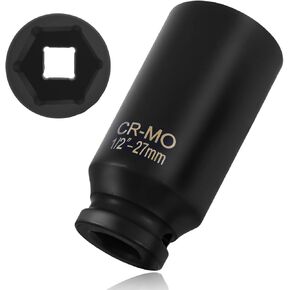 19mm Socket with 1/2" Drive,6 Point Anti-Slip Deep Socket for Dismantling Wheel Nuts,Professional Impact Sockets Set Driven by 1/2" Ratchet Wrench Car Accessories (19mm) in Kuwait