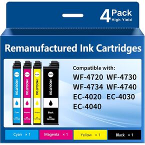 Remanufactured for 802XL Ink Cartridges for Epson Printer for Epson 802 802XL Ink Cartridges Combo Pack for Workforce Pro WF-4730 WF-4720 WF-4734 WF-4740 EC-4020 EC-4030 Pinter (4 Pack) in Kuwait