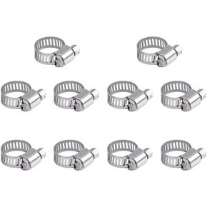 10Pcs Hose Clips 1/2''-3/4''(13-19mm) Jubilee Clips Adjustable 304 Stainless Steel Hose Clamps Worm Drive Pipes Hose Clamps Clips in Saudi Arabia