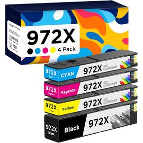 972X Ink Cartridge Compatible with 972X 972 X 972A Ink Cartridges Combo Pack Replacement for Pagewide Pro 477dw 477dn 577dw 452dw 552dw 452dn P57750dw Printer (4 Pack, Black, Cyan, Magenta, Yellow) in Kuwait